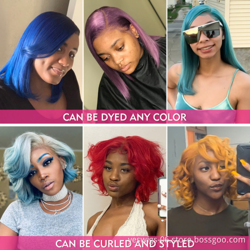 150% 180% Density Short Bob Brazilian Lace Front Hair Wig 613 Hd Full Lace Frontal Closure Wig Human Hair Wigs For Black Women